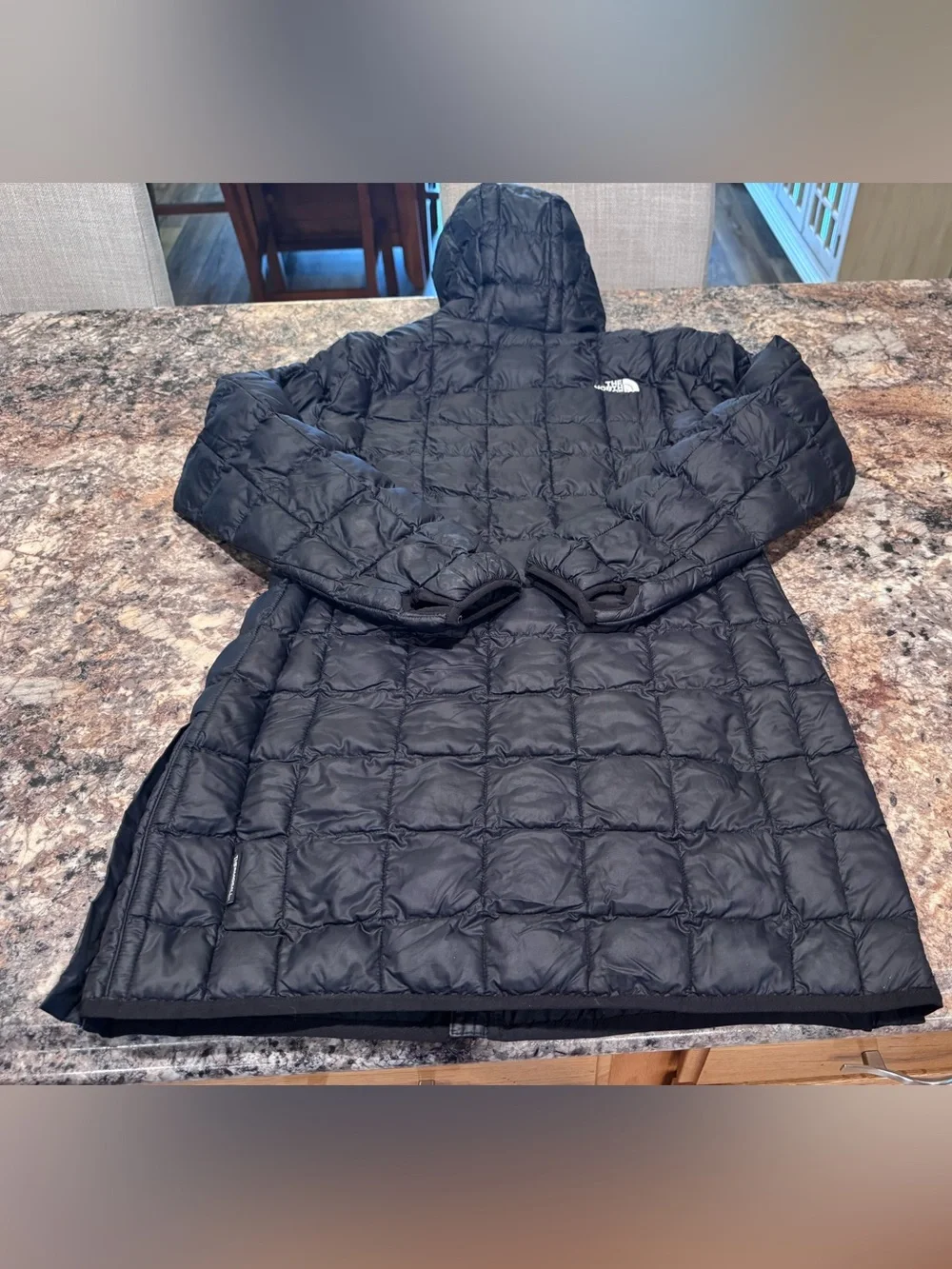 The North Face Kids Black Quilted Hooded Puffer Coat